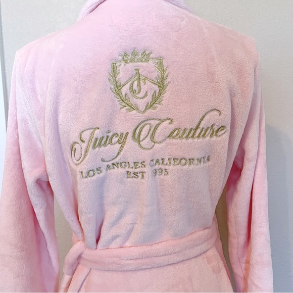 Juicy Couture pink plush robe NWT L/XL - Picture 4 of 6